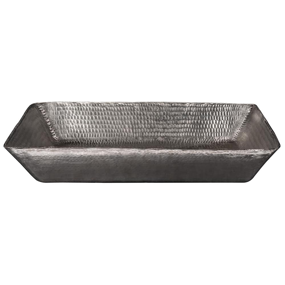 20-in Rectangle Vessel Hammered Copper Sink in Nickel (VREC2014EN)