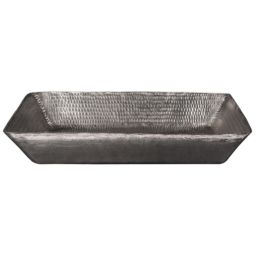 20-in Rectangle Vessel Hammered Copper Sink in Nickel (VREC2014EN)