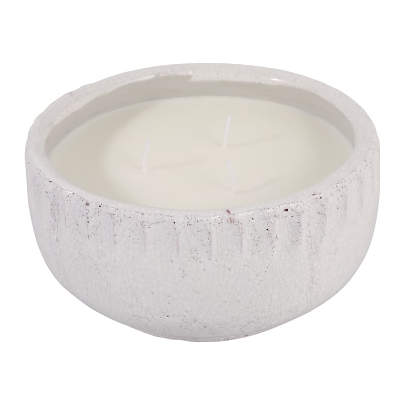 Decorative Distress Ceramic Ginger Lemon Scented Candle - 9.0"