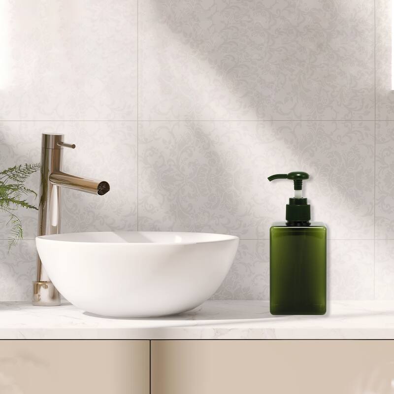 Square Simple Soap Pump Dispenser for Bathroom Laundry Rooms - Green - 200ml