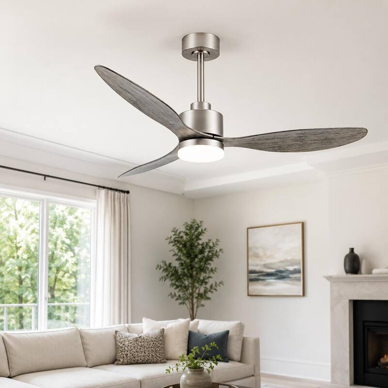 Airsurfer 52 in LED Ceiling Fan with Light, 3 Blades, Remote Control, 6 Speeds