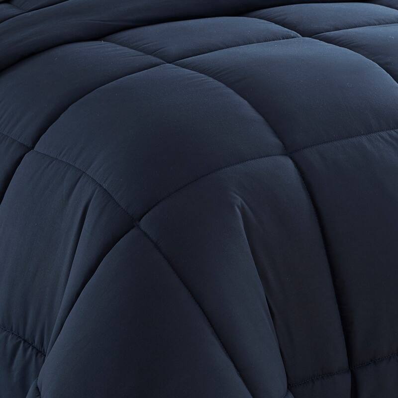 Plush Solid Color Box Stitch Down Alternative Comforter