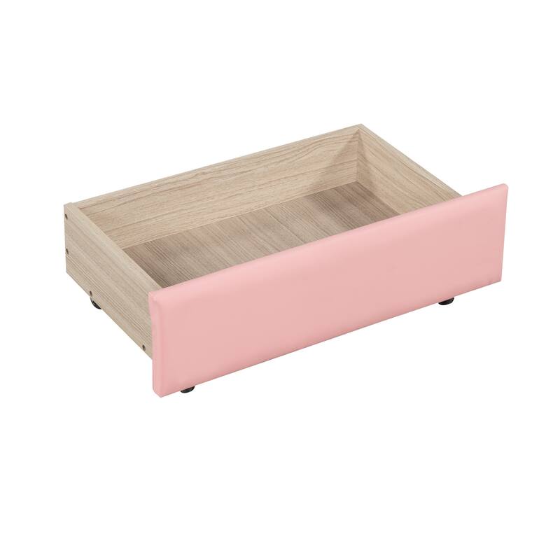 Full Size Upholstered Platform Bed with LED and Drawers