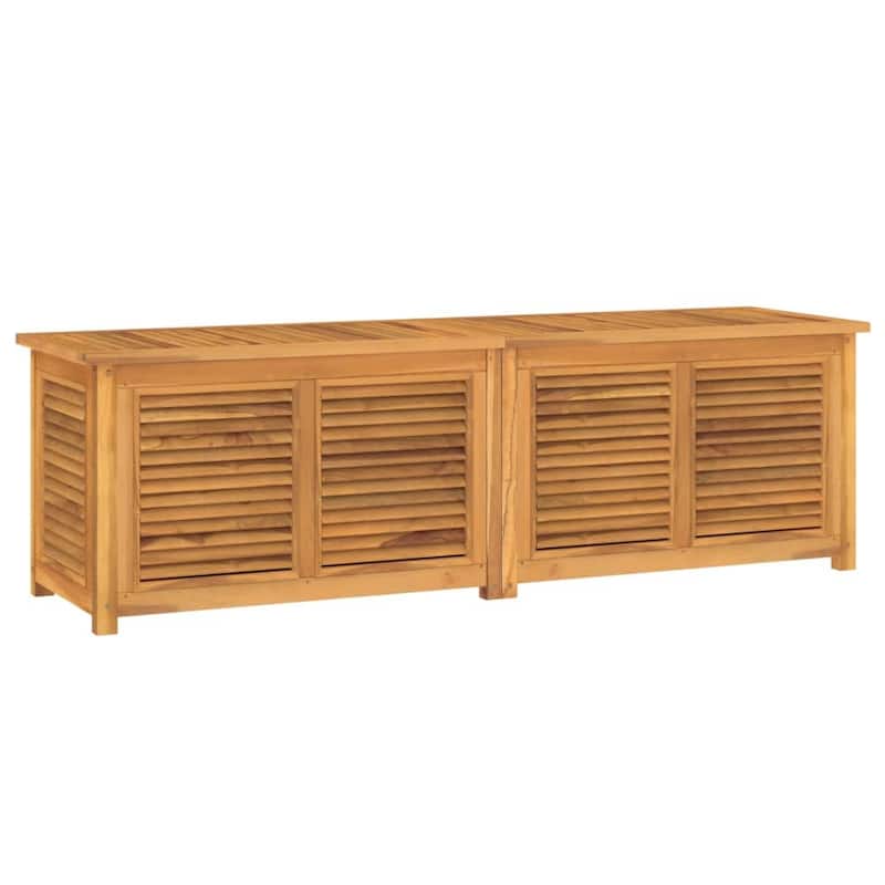 vidaXL Patio Storage Box Outdoor Cushion Storage with Bag Solid Wood Teak