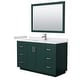 preview thumbnail 99 of 98, Miranda Single Vanity Set, Cultured Marble Top, 46-Inch Mirror 54-Inch Single - Green, Nickel Trim, White Cultured Marble Top