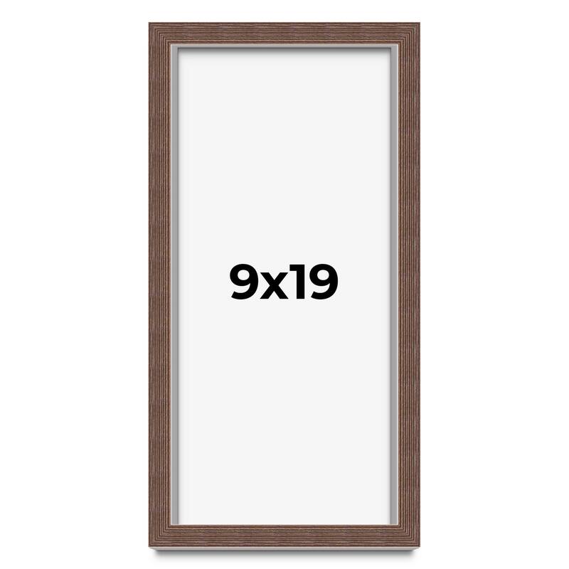9x19 Shadow Box Frame Brown | 1.125 inches Deep Real Wood Rustic
