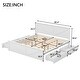 preview thumbnail 7 of 11, King Size Wooden Bed Frame with Storage Drawers, Headboard, and Support Legs, No Box Spring Needed
