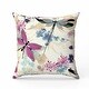 preview thumbnail 1 of 3, Wings in Motion Indoor/Outdoor Reversible Throw Pillow Pink and Blue