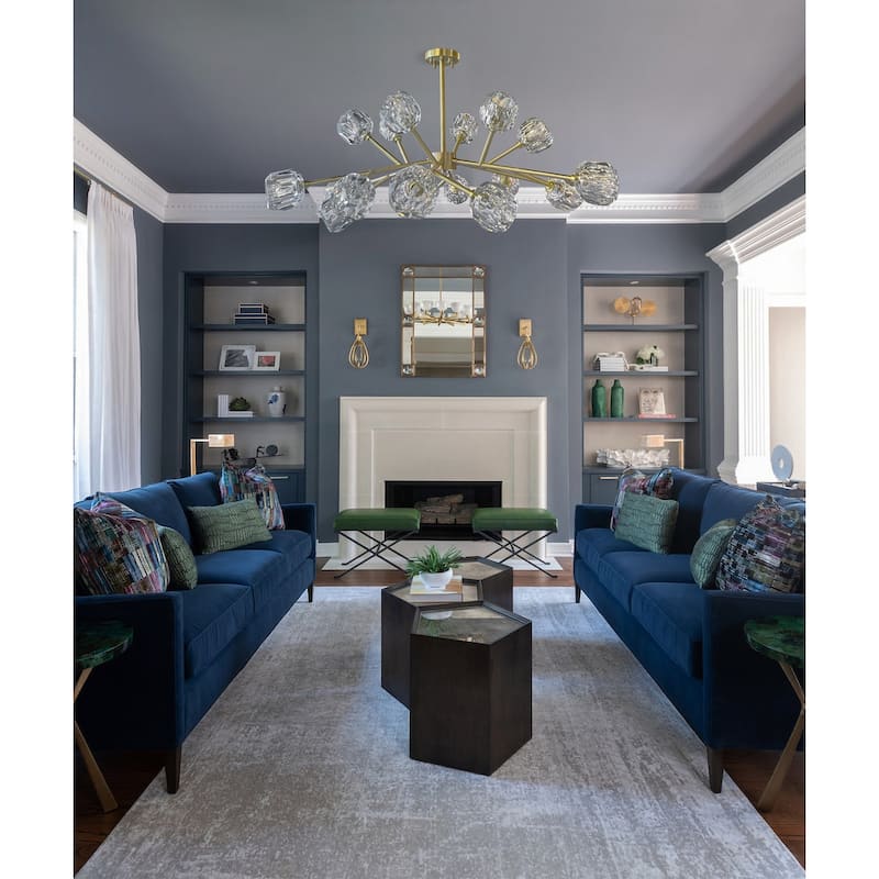 Brass Sputnik Modern Crystal Chandelier 43 in Wide 18 Lights