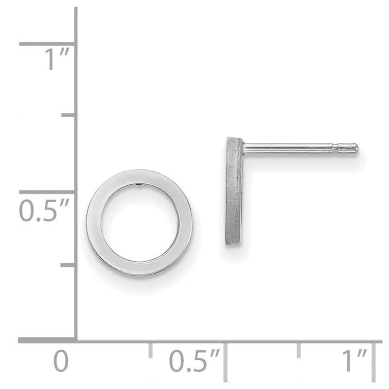 Curata 14k Yellow or White Polished 9mm Open Circle Post Earrings