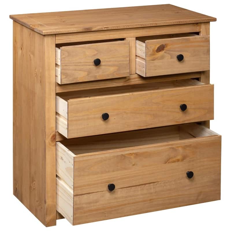 vidaXL Sideboard Drawer Cupboard for Bedroom Storage Cabinet Pine Panama Range - 31.5" x 15.7" x 32.7"