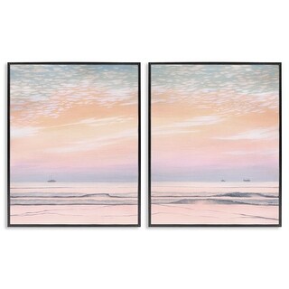 Stupell Peachy Coastal Sunrise Framed Giclee Art Design By Grace Popp ...