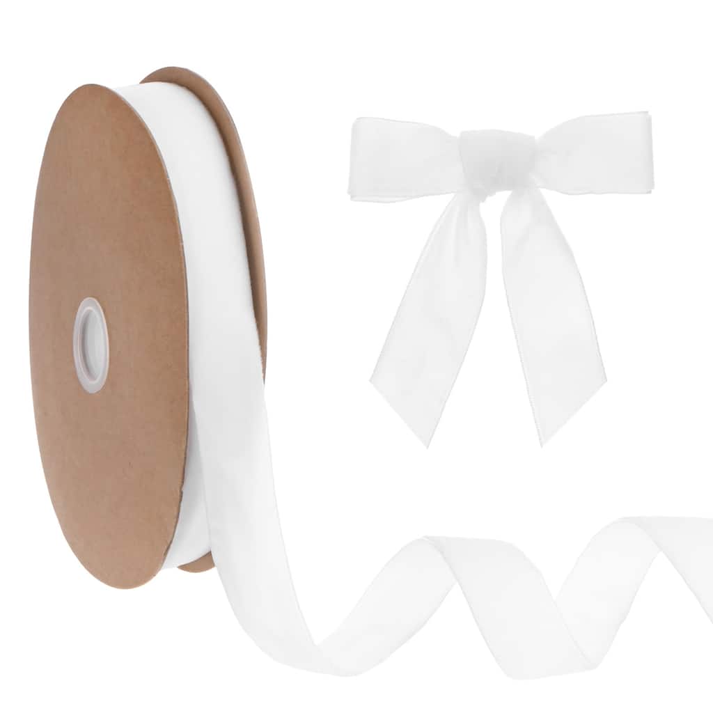 Thin Velvet Ribbon, Single Side Christmas Ribbon