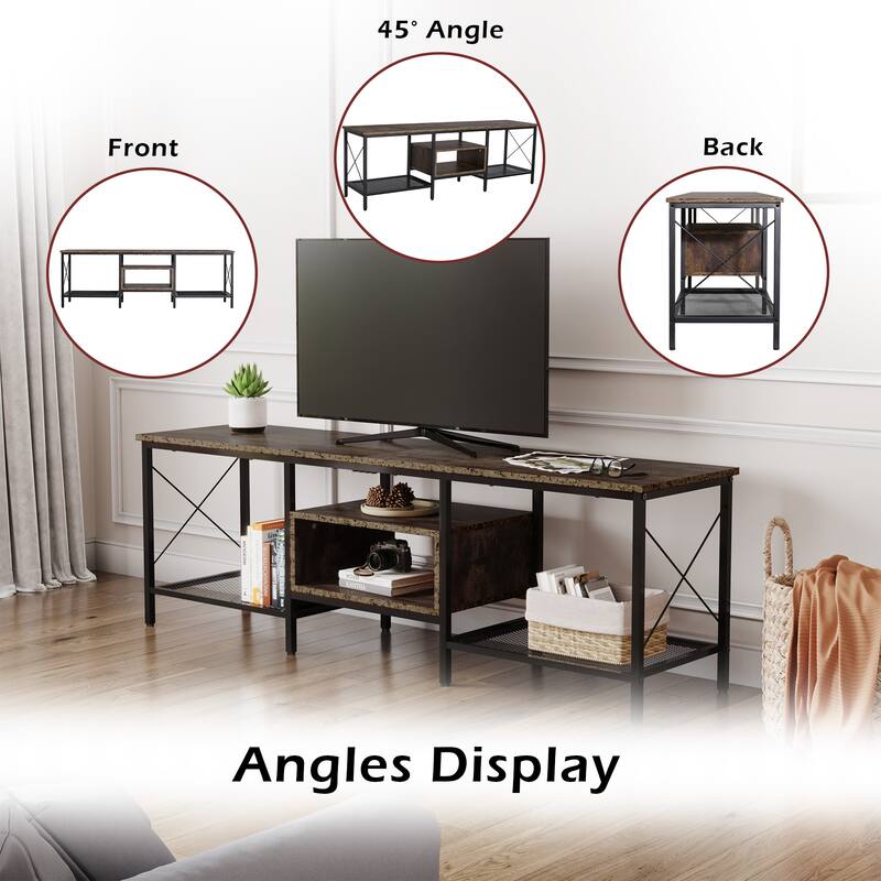 Rectangular TV Stand for TVs up to 75" Console Table