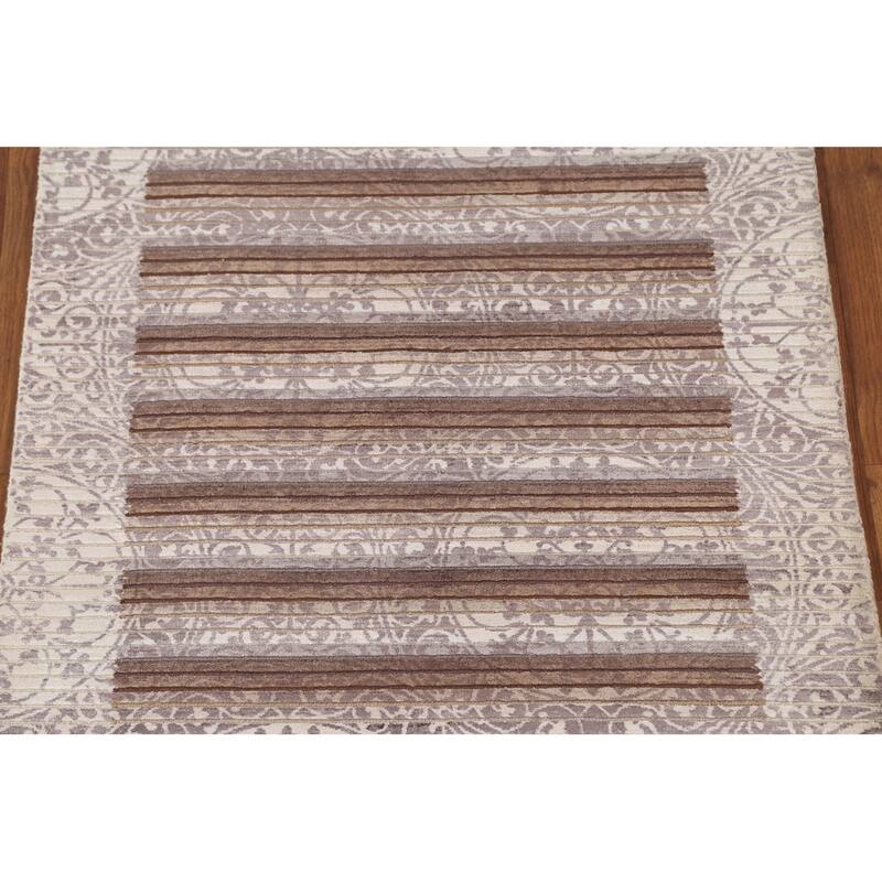 Abstract Oriental Accent Rug Handmade Wool Carpet - 2'9"x 5'0"