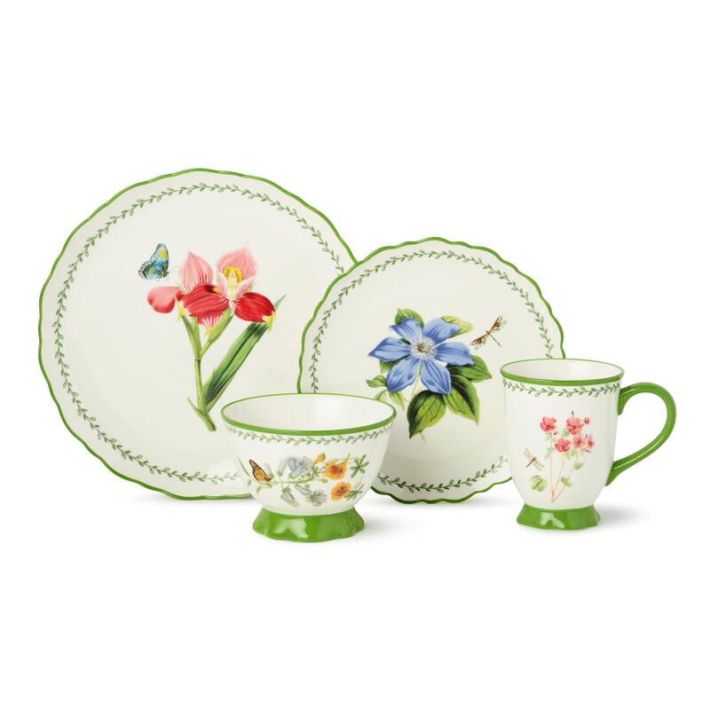 Certified International French Rooster 16 Piece Dinnerware Set, Service for 4 - 11.00"L x 11.00"W x 1.25"H