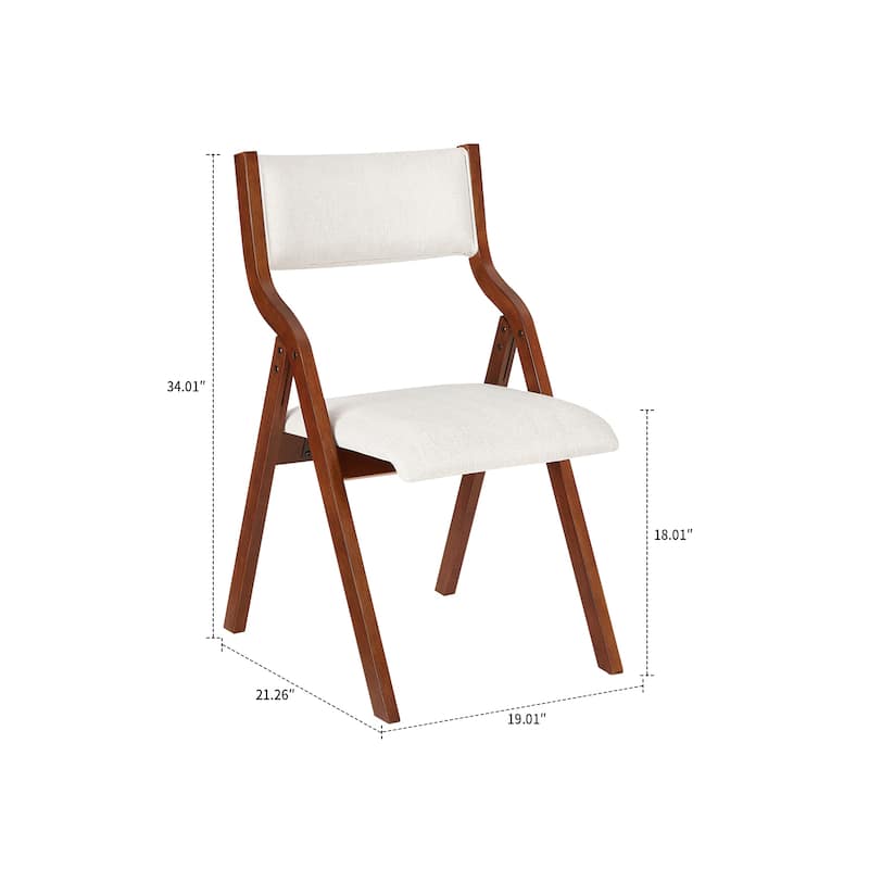 Vintage Fabric Upholstered Foldable Chairs, Set of 2