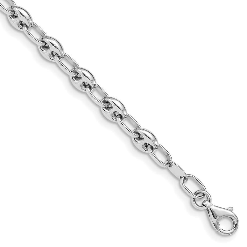 Curata 14k White Gold Polished Link Bracelet 7.5 Inch