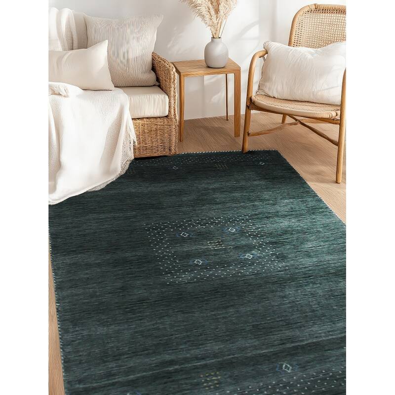 Hand Knotted Wool Gray Modern Solid Modern Loom Area Rug