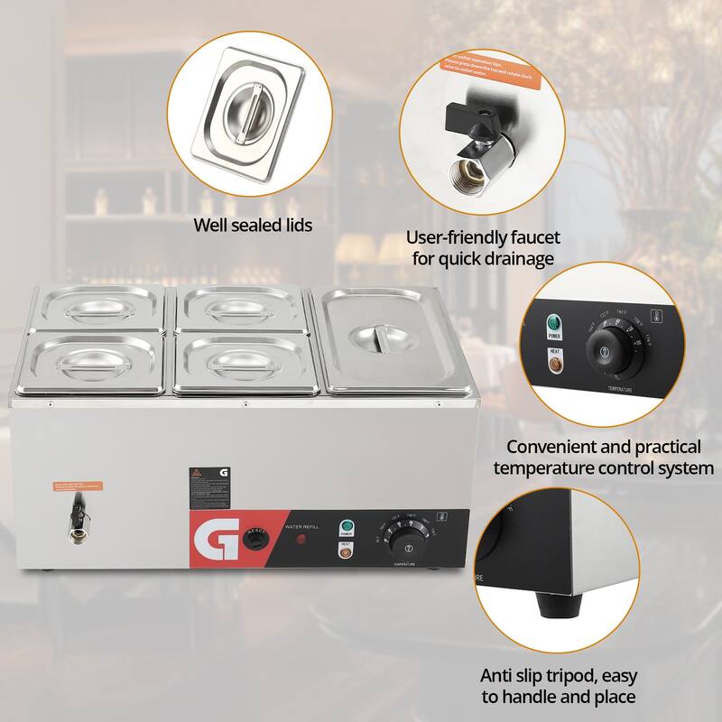4/5-Pan Electric Commercial Food Warmer for Buffet