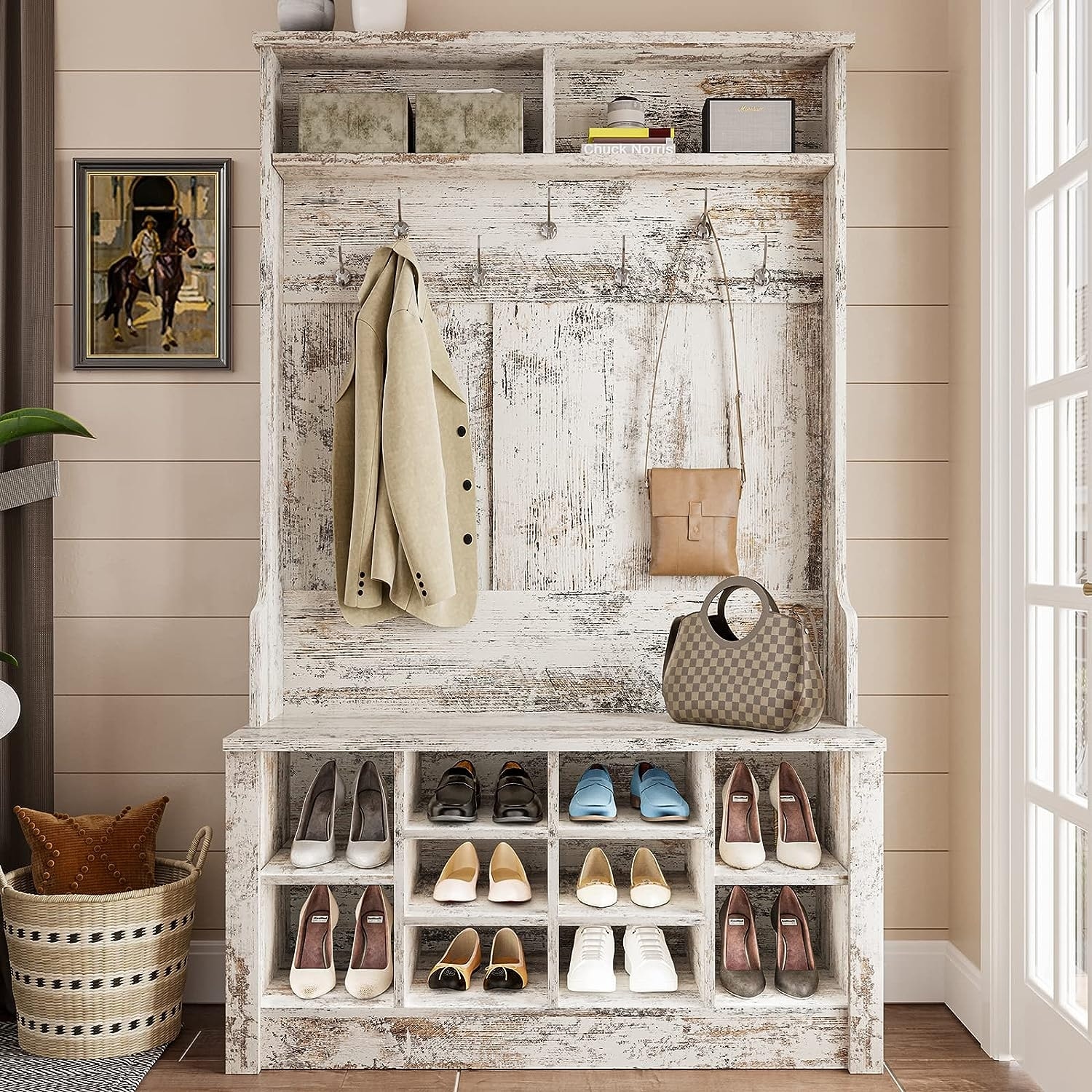 Hall Tree Storage Bench 3 in 1 Entryway Bench Coat Rack On Sale Bed Bath Beyond 39313451