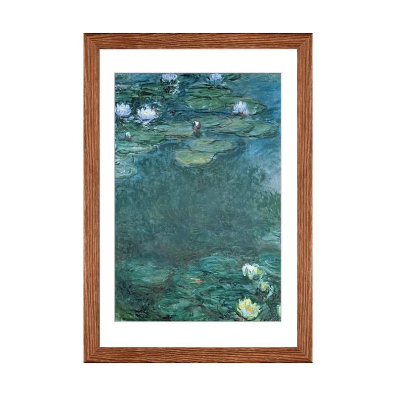 iCanvas "Water-Lilies " by Claude Monet - Walnut - 32x24x1