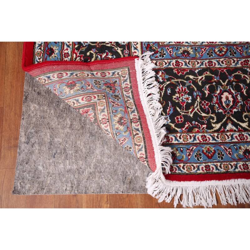 Traditional / Floral Red Kashan Turkish Rug Machine-Made Carpet - 9'7" x 12'11"