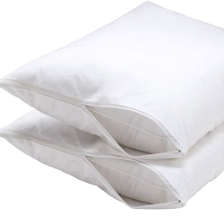 PREMIUS 2-Pack Bed Pillow Protector Encasement Cover with Zipper, White - King