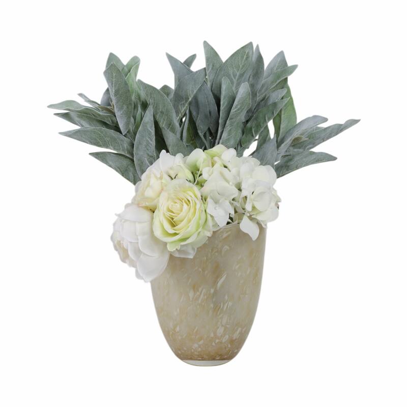 Glass Decorative Vase Textured Handcrafted Sculptural Statement Style