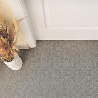 Merola Tile Liverpool Hex Light Grey 10" x 11-3/8" Ceramic Mosaic Floor and Wall Tile