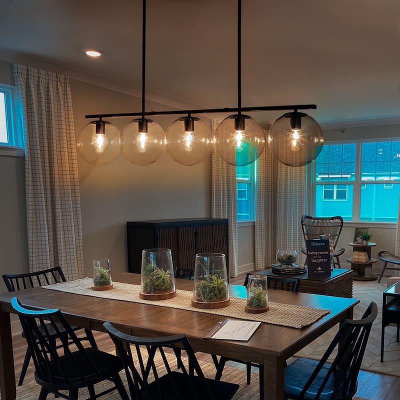 5 - Light 44" Large Globe Chandelier Kitchen Island Linear Pendant Light for Dining Room