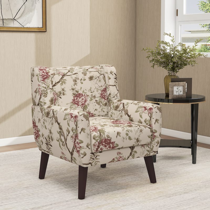 Cotton/ Linen Look Fabric Modern Accent Chair Armchair