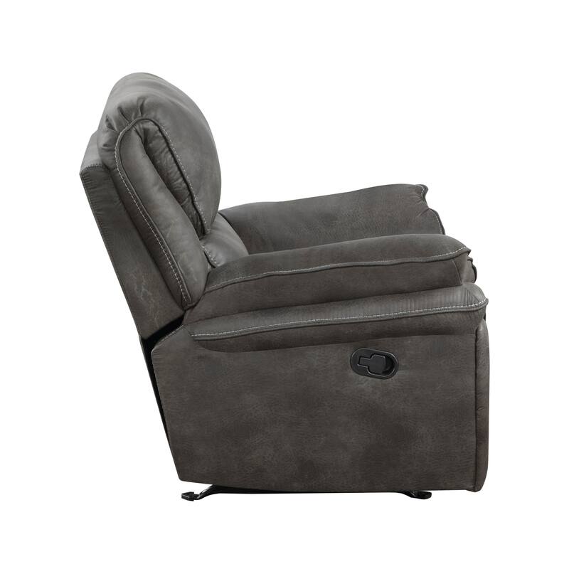 Regina Microfiber Manual Double Reclining Sofa