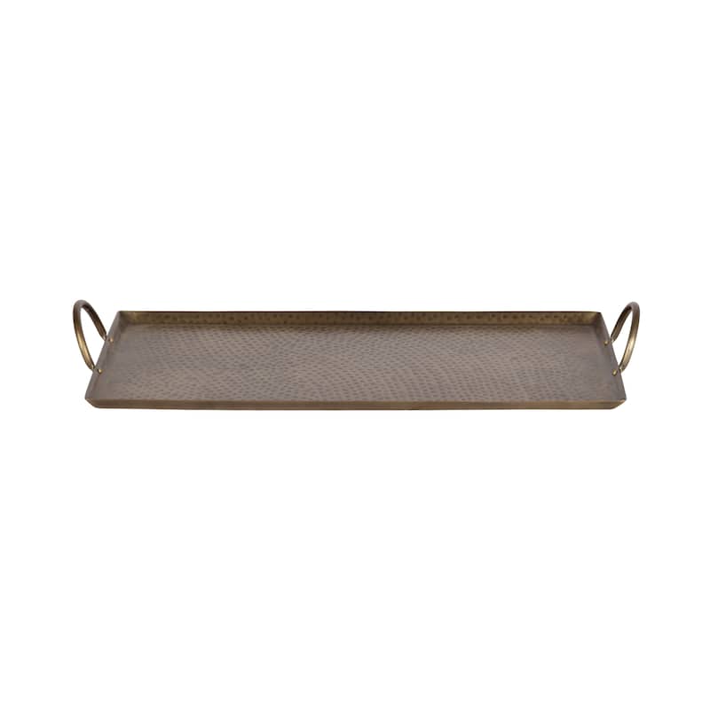 Kate and Laurel Sanzo Hammered Rectangle Metal Tray