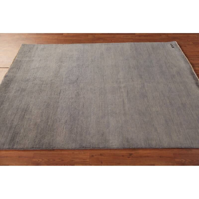 Gray Modern Gabbeh Oriental Area Rug Handmade Wool Carpet - 5'0" x 6'6"