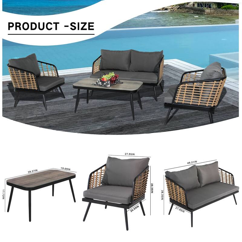 4 Pieces Patio Furniture Set