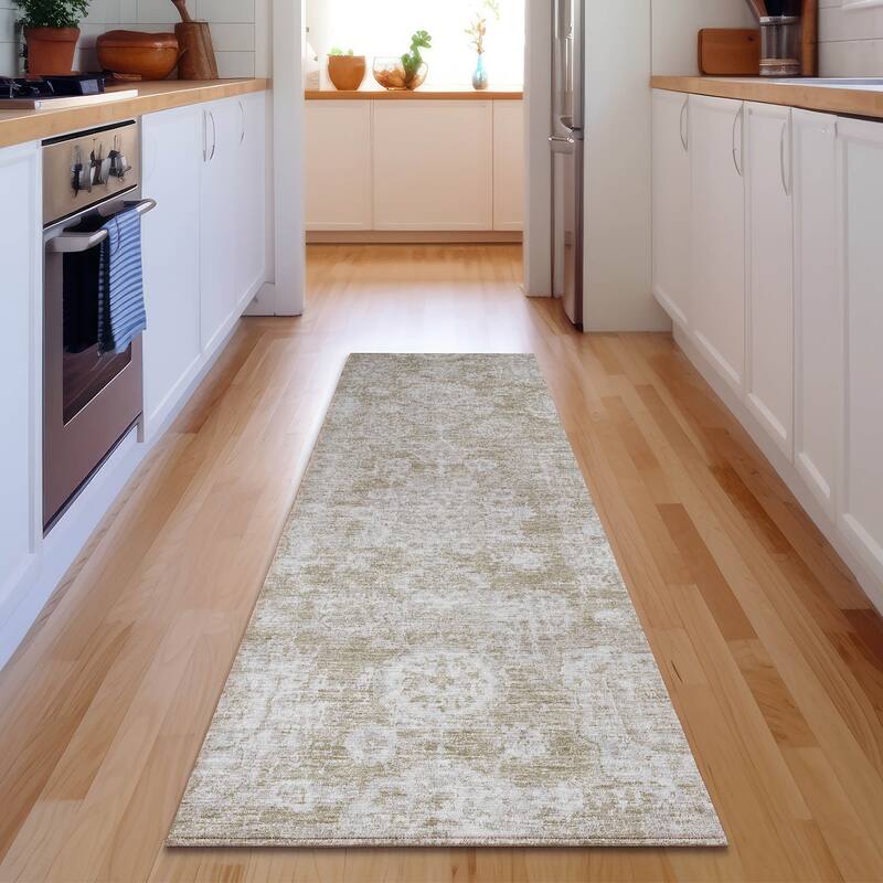 Premium Washable Super Soft Vintage Traditional Mayfield Rug - Beige - 2' 3" x 7' 6" - Runner
