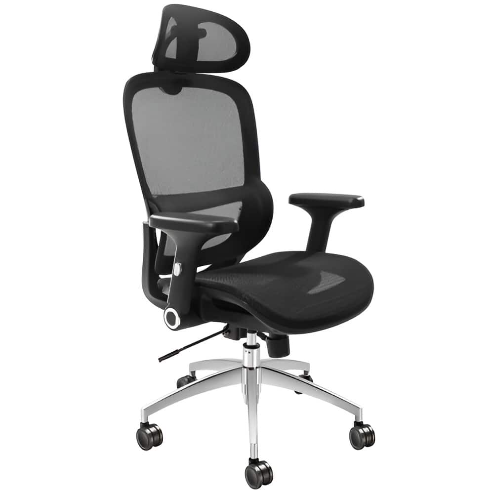 Black Mesh Ergonomic Office Chair 286 lbs Capacity w/ Headrest
