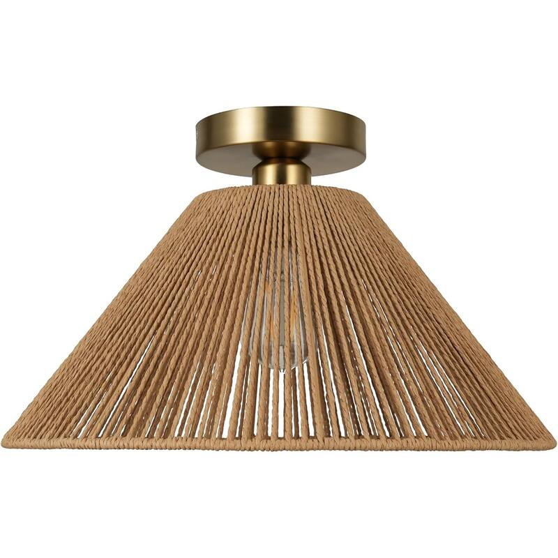 Kenroy Home Twine 1-Light Semi-Flush Mount - Brushed Gold