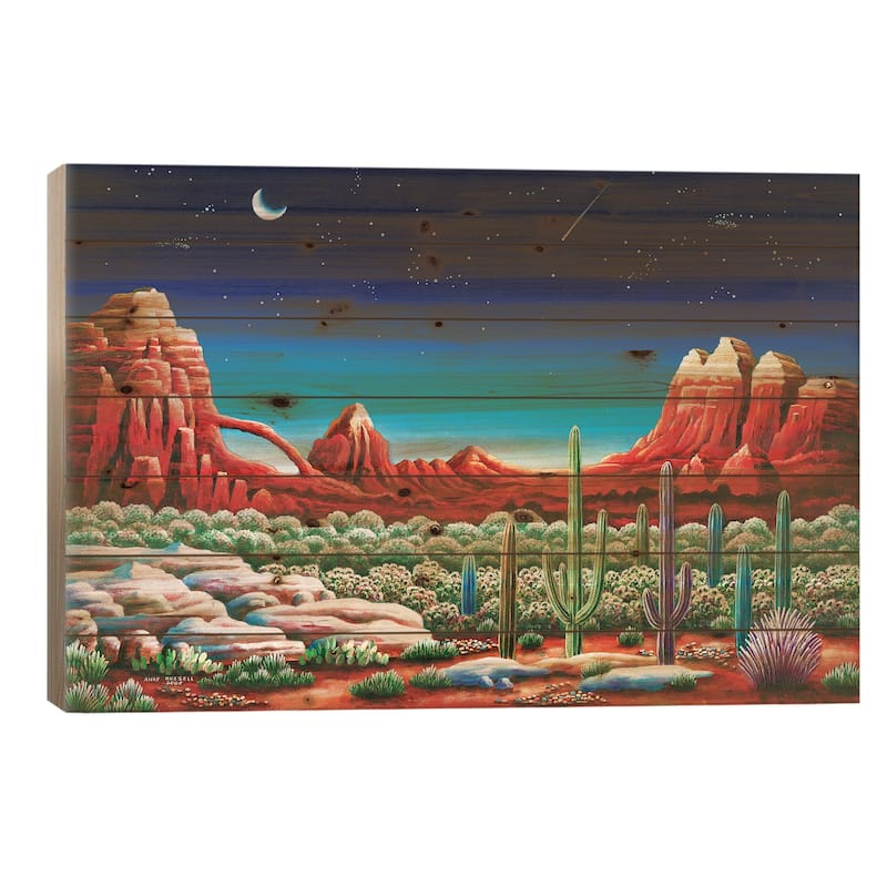 Red Rocks V Print On Wood by Andy Russell - Multi-Color - 18x26x1.5
