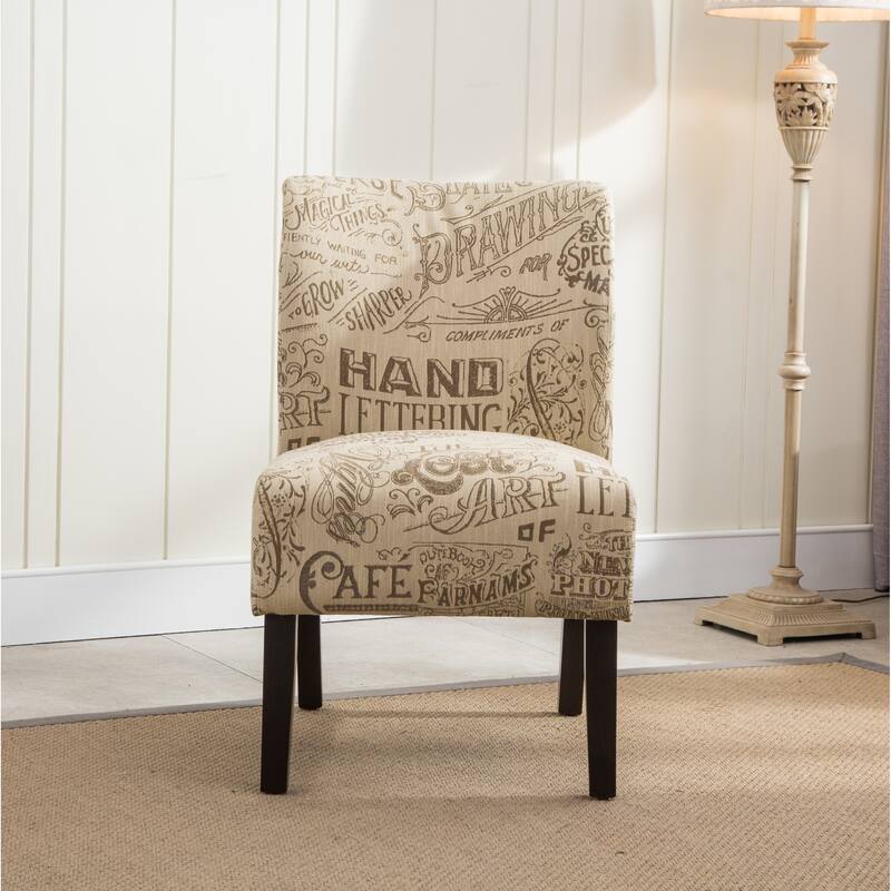Khaki Graffiti 29.13" Upholstered Accent Chair