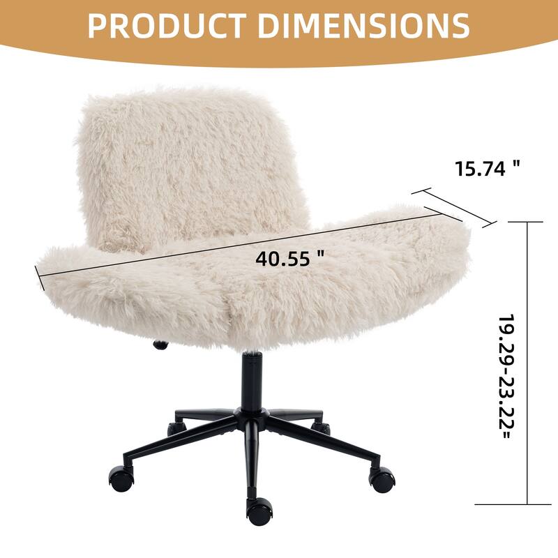 Criss Cross Chair with 5-Gear Adjustable Armrests & Wheels, Ergonomic Thickened Backrest Swivel Desk Chair for Home Office