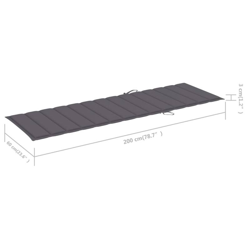 vidaXL Patio Lounge Chair Sunbed Sunlounger with Cushion Solid Acacia Wood