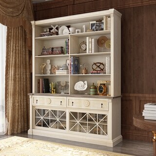 Kitchen Storage Organizer Timeless Design Hutch with Sturdy Shelves