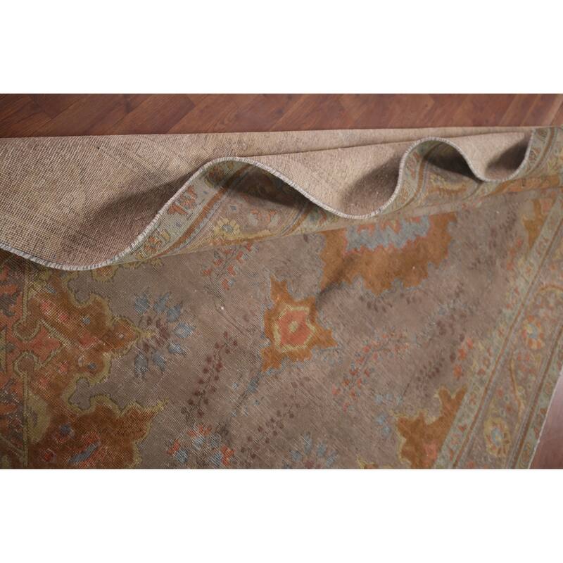 Brown & Orange Tabriz Persian Antique Rug Hand-Knotted Wool Carpet - 6'4"x 10'4"