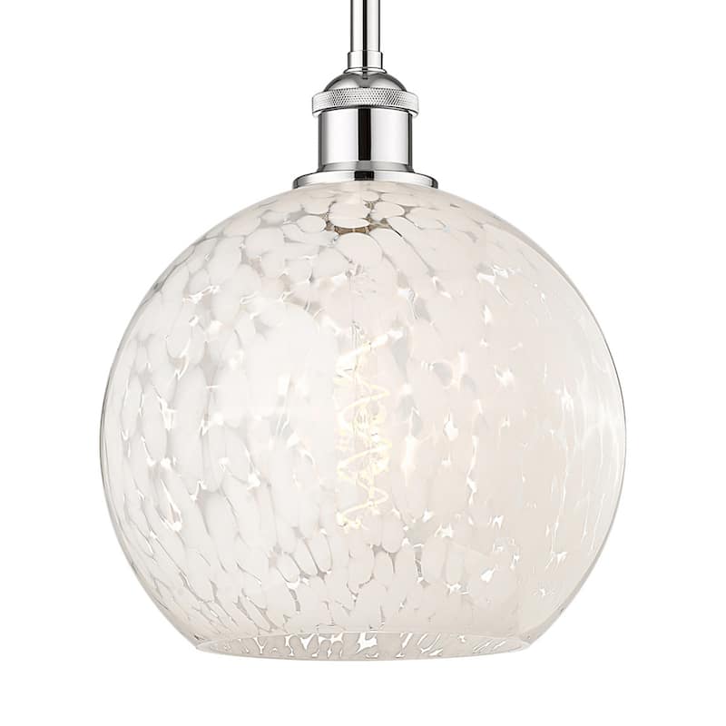 Innovations Lighting 616-1S 11 10 White Mouchette Pendant White - Polished Chrome