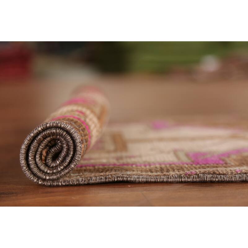 Hand Knotted Oriental 100% Wool Carpet Transitional Medallion Brown Anatolian Area Rug - 2' 11'' X 1' 10''