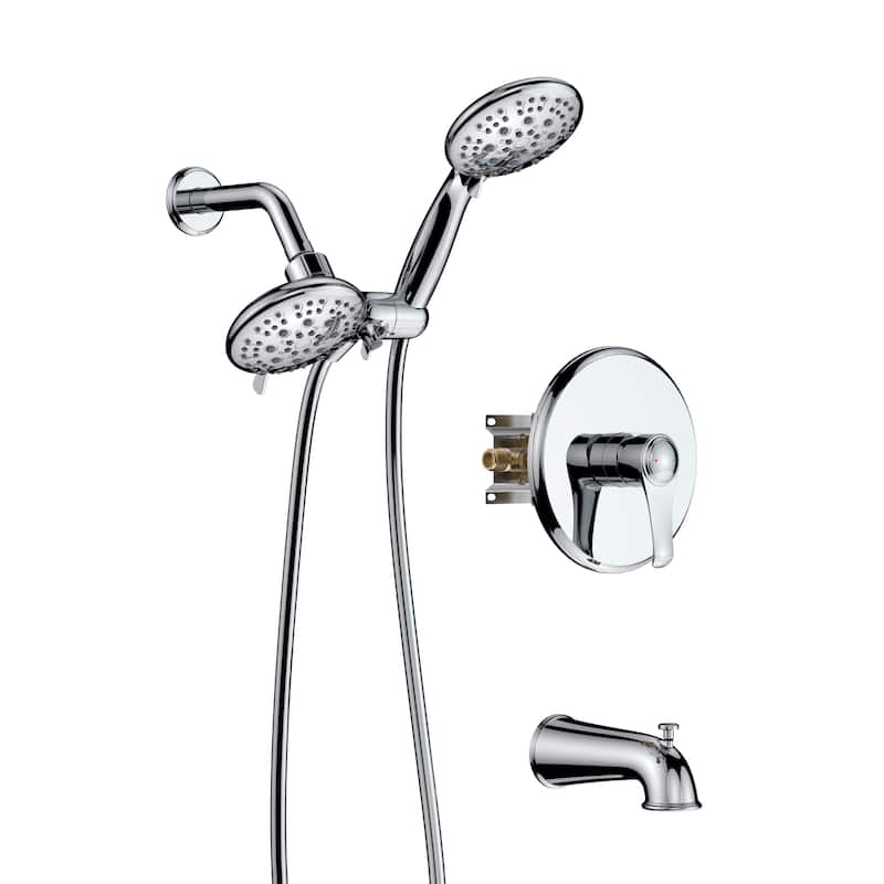 GIVINGTREE Pressure Balanced Complete Shower System with Rough-In Valve - 4.7 inch