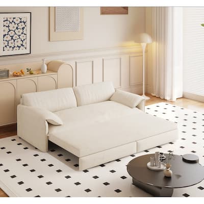Convertible Sleeper Sofa Multi-Functional Velvet Loveseat Bed