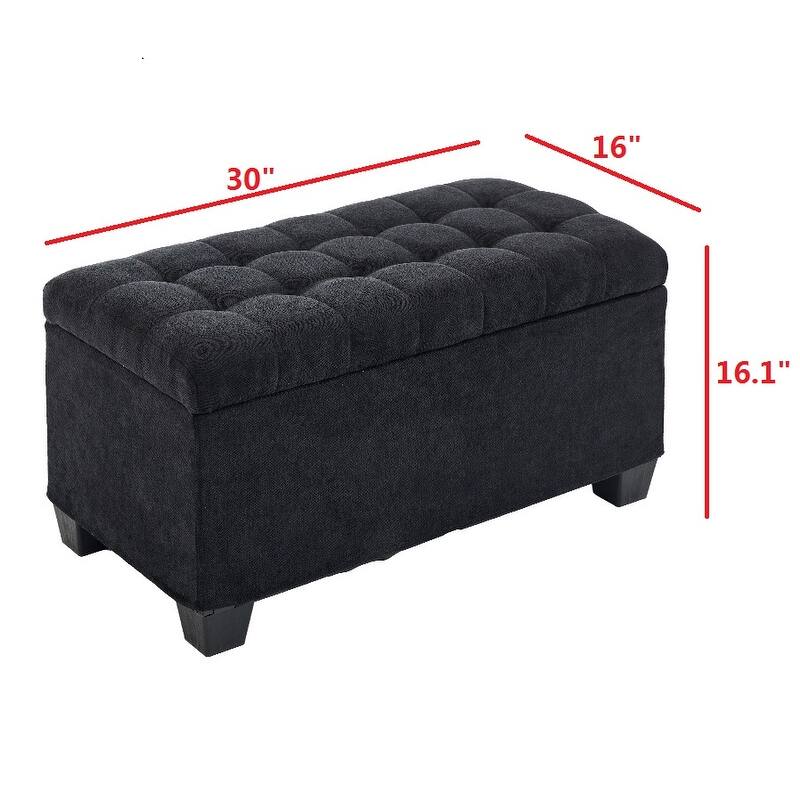 Storage Ottoman Bench, Foot Rest with Legs, 16 x 30 x 16.1 Inches, End of Bed Bench